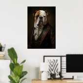 Poster Aristocratic Bulldog Portrait, Funny Renaissance (Bureau à domicile)