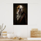 Poster Aristocratic Bulldog Portrait, Funny Renaissance (Cuisine)