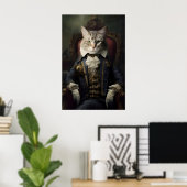 Poster Aristocratic Cat Portrait, Funny Renaissance Wall (Bureau à domicile)