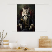 Poster Aristocratic Cat Portrait, Funny Renaissance Wall (Cuisine)