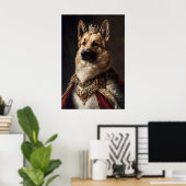Poster Aristocratic German Shepherd Art, Renaissance Dog (Bureau à domicile)