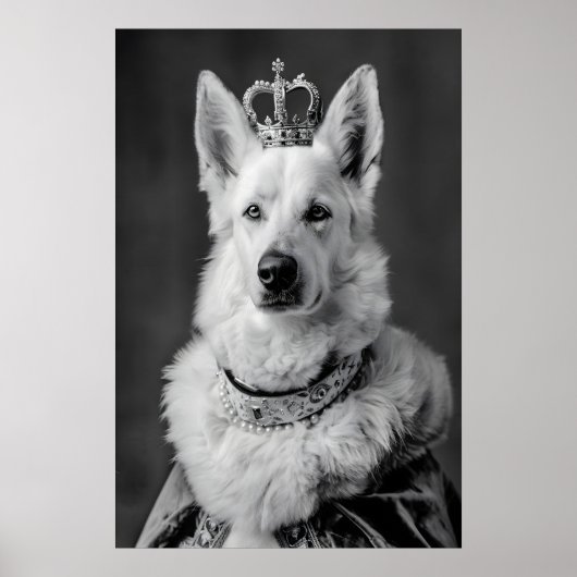 Poster Aristocratic German Shepherd Dog Portrait, Funny (Devant)