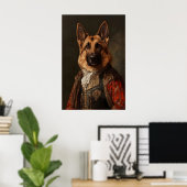 Poster Aristocratic German Shepherd Print, Renaissance (Bureau à domicile)