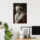 Poster Aristocratic Goat Portrait, Renaissance Animal Art (Bureau à domicile)