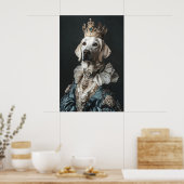 Poster Aristocratic Labrador Art Print, Funny Renaissance (Cuisine)
