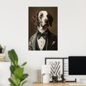 Poster Aristocratic Pointer Dog Portrait, Funny Animal (Bureau à domicile)