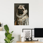 Poster Aristocratic Pug Renaissance Portrait Print (Bureau à domicile)