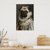 Poster Aristocratic Pug Renaissance Portrait Print (Cuisine)