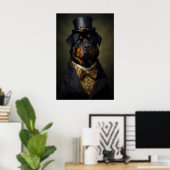 Poster Aristocratic Rottweiler Print, Funny Renaissance (Bureau à domicile)