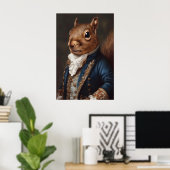 Poster Aristocratic Squirrel Portrait, Renaissance Animal (Bureau à domicile)