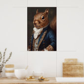Poster Aristocratic Squirrel Portrait, Renaissance Animal (Cuisine)