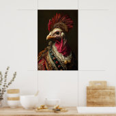 Poster Aristocratic Turkey Portrait, Funny Renaissance (Cuisine)