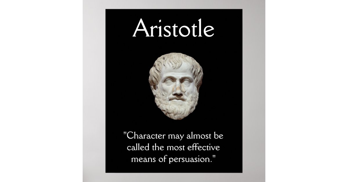 Poster Aristote citation de caractère et de persuasion