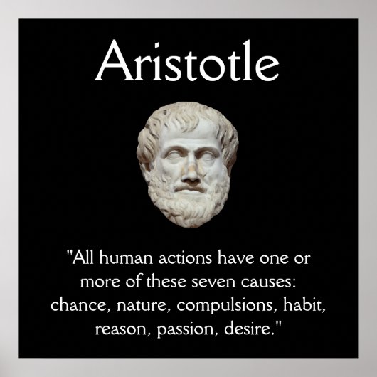 Poster Aristote - Citation sur le comportement humain (Devant)