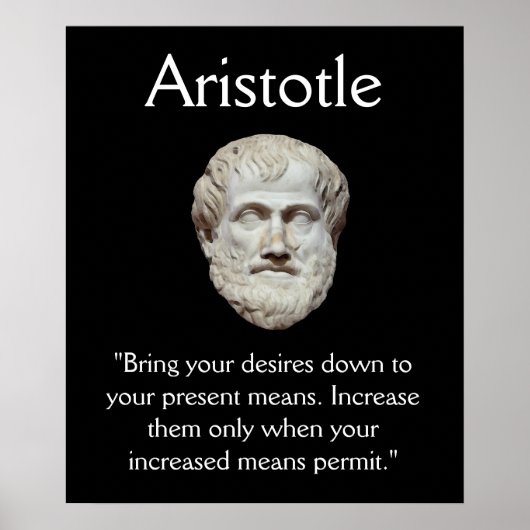 Poster Aristote - Contrôle de soi et Citation d'argent (Devant)