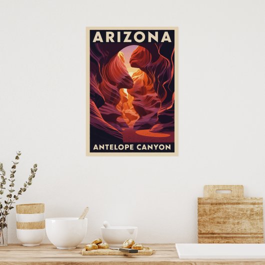Poster Arizona Antelope Canyon National Park V01 (Cuisine)