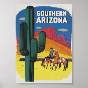 Poster Arizona Boho Cactus Vintage voyage