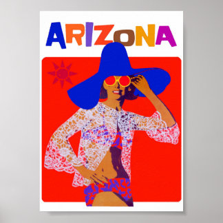 Poster Arizona Colorful Retro Vintage Travel