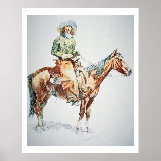 Poster Arizona Cowboy, 1901 (crayon sur papier) (Devant)
