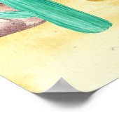 Poster Arizona Désert LIama Cactus Fleurs Nature (Coin)