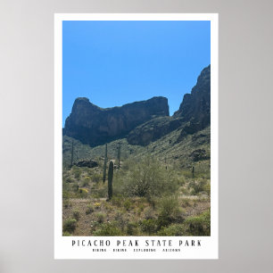 Poster Arizona Desert Picacho Peak Randonnée moderne Vélo
