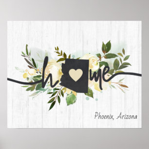 Poster Arizona État Personnalisé Votre Ville Natale Rusti