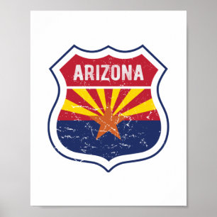 Poster Arizona Flag Route 66