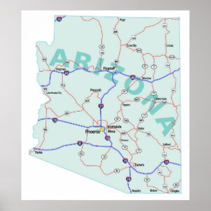 Poster Arizona Interstate Map Print