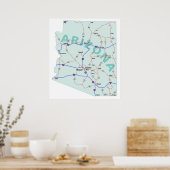 Poster Arizona Interstate Map Print (Cuisine)