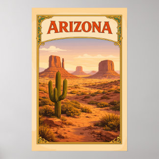 Poster Arizona Monument Valley Vintage