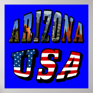 Poster Arizona Picture et USA Flag Text