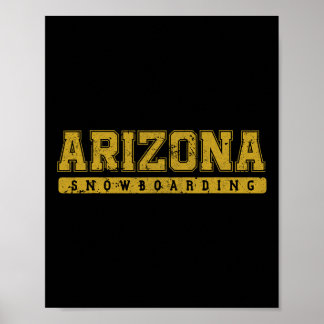 Poster Arizona Snowboard Jaune Texte Vintage