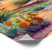 Poster Arizona Spring Flowers Aquarelle Paysage (Coin)