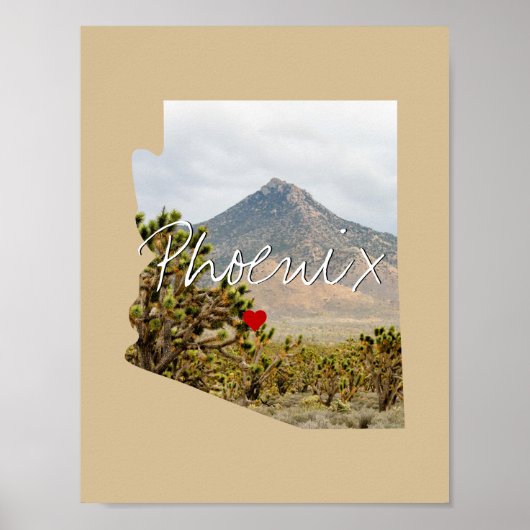 Poster Arizona State Photo insert and town name (Devant)