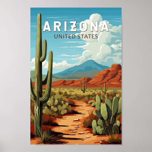 Poster Arizona Travel Art Vintage (Devant)