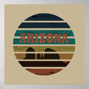 Poster arizona vintage sunset landscape az