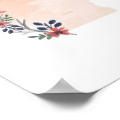 Poster Arkansas Floral Aquarelle Etat (Coin)