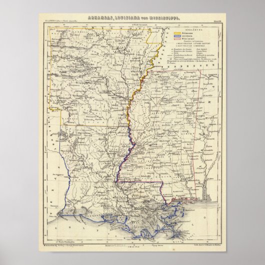 Poster Arkansas, Louisiane et Mississippi (Devant)