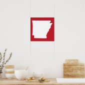 Poster Arkansas rouge et blanc (Cuisine)