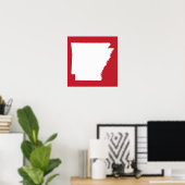 Poster Arkansas rouge et blanc (Bureau à domicile)