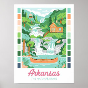 Poster Arkansas Voyage d'été d'état naturel