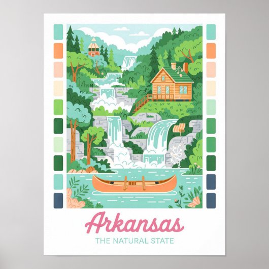 Poster Arkansas Voyage d'été d'état naturel (Devant)