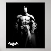 Poster Arkham | Pose large noir et blanc Batman (Devant)