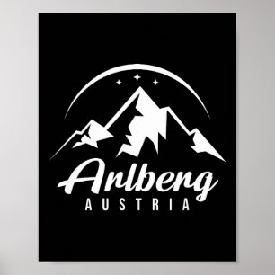 Poster Arlberg Autriche Station de ski Ski Snowboard Sou