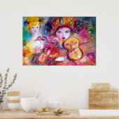 Poster Arlecchino et Colombina /Visages du Carnaval vénit (Cuisine)