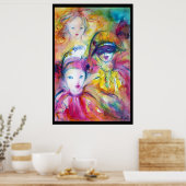 POSTER ARLECCHINO PIERO ET COLOMBINA (Cuisine)