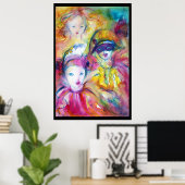 POSTER ARLECCHINO PIERO ET COLOMBINA (Bureau à domicile)