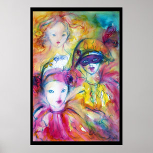 POSTER ARLECCHINO PIERO ET COLOMBINA