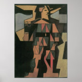 Poster Arlequin de Juan Gris, Cubisme Vintage Art (Devant)