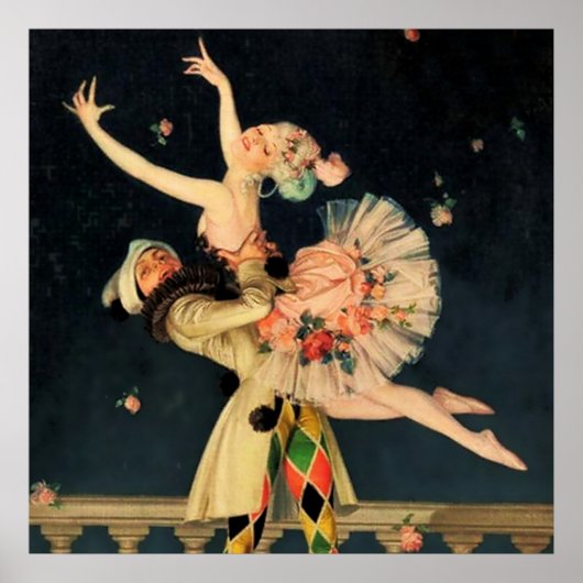 Poster "Arlequin et Columbine" par FX Leyendecker (Devant)